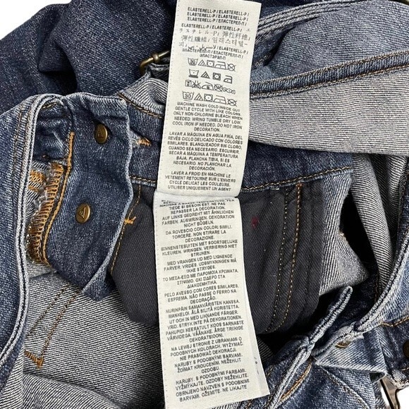 Vintage Guess Jeans Distressed Denim Overalls Medium Wash Straight Leg Size 26 2 - Picture 15 of 16